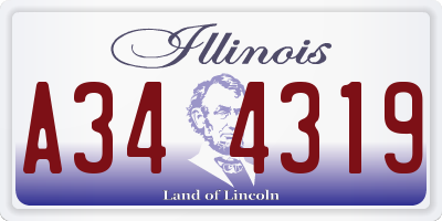 IL license plate A344319