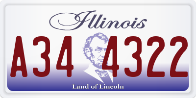 IL license plate A344322