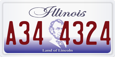 IL license plate A344324