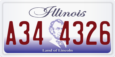 IL license plate A344326