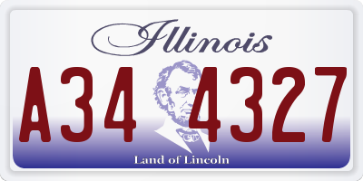 IL license plate A344327