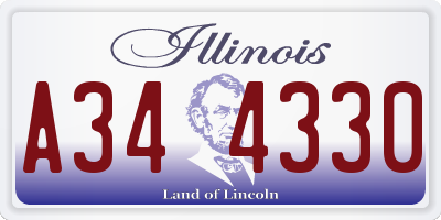 IL license plate A344330