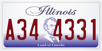 IL license plate A344331