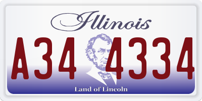IL license plate A344334