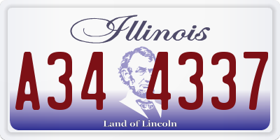 IL license plate A344337