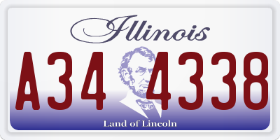 IL license plate A344338