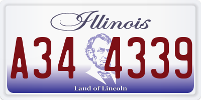 IL license plate A344339