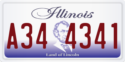 IL license plate A344341