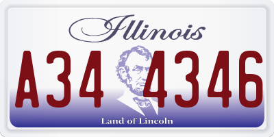 IL license plate A344346