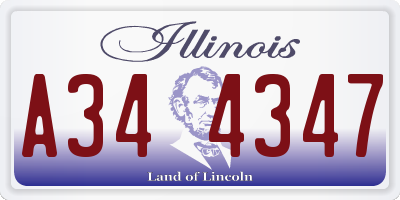 IL license plate A344347