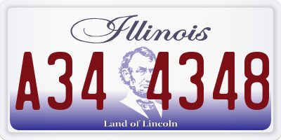 IL license plate A344348