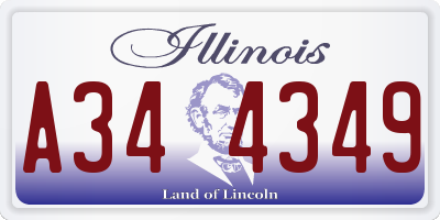 IL license plate A344349