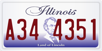 IL license plate A344351