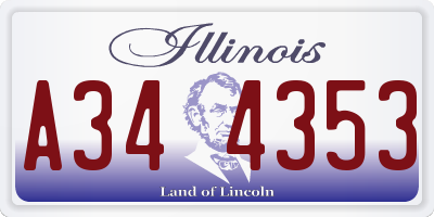 IL license plate A344353