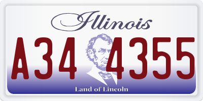 IL license plate A344355