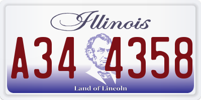 IL license plate A344358