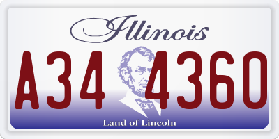 IL license plate A344360