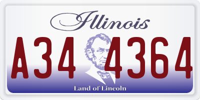 IL license plate A344364