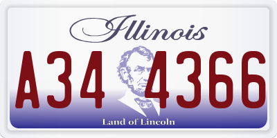 IL license plate A344366