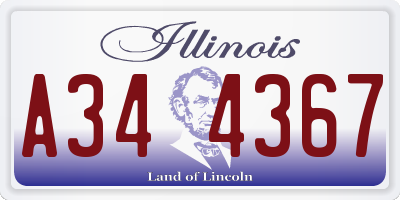 IL license plate A344367