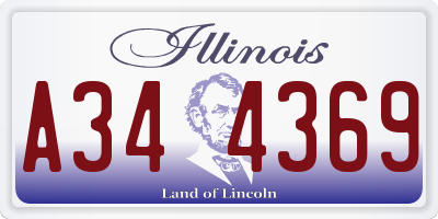 IL license plate A344369