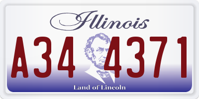IL license plate A344371