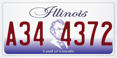 IL license plate A344372