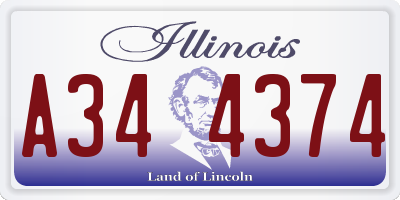 IL license plate A344374