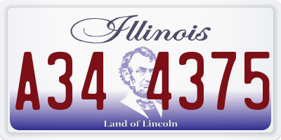 IL license plate A344375