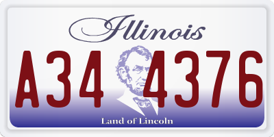 IL license plate A344376