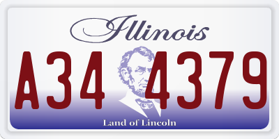 IL license plate A344379