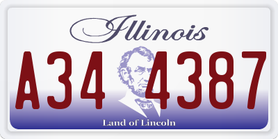 IL license plate A344387