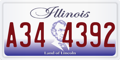 IL license plate A344392