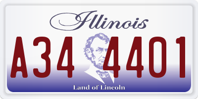 IL license plate A344401