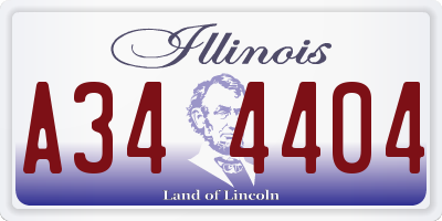 IL license plate A344404