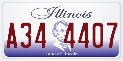 IL license plate A344407