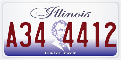 IL license plate A344412