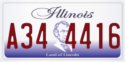 IL license plate A344416