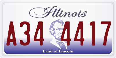 IL license plate A344417