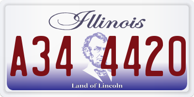 IL license plate A344420