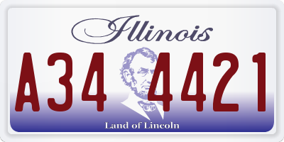 IL license plate A344421
