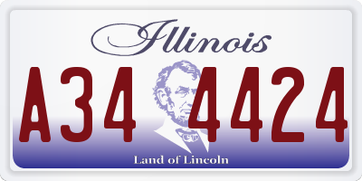 IL license plate A344424