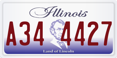 IL license plate A344427