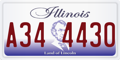 IL license plate A344430
