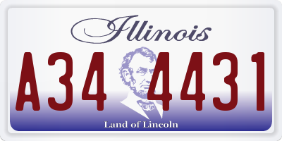 IL license plate A344431