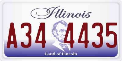 IL license plate A344435