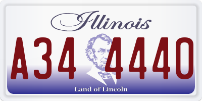 IL license plate A344440