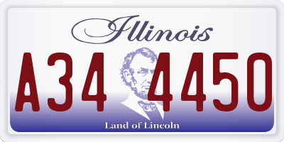 IL license plate A344450