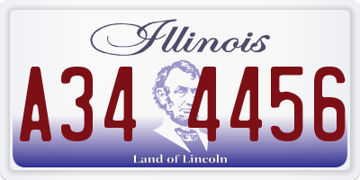 IL license plate A344456