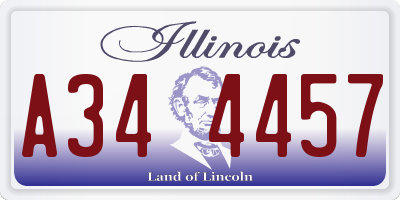 IL license plate A344457